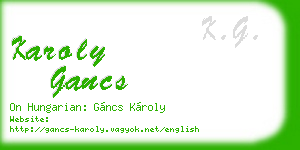 karoly gancs business card